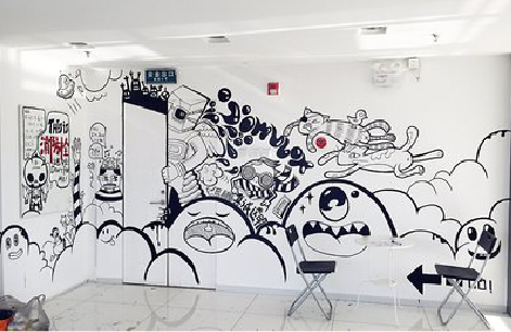 宜昌手绘墙并非传统涂鸦。